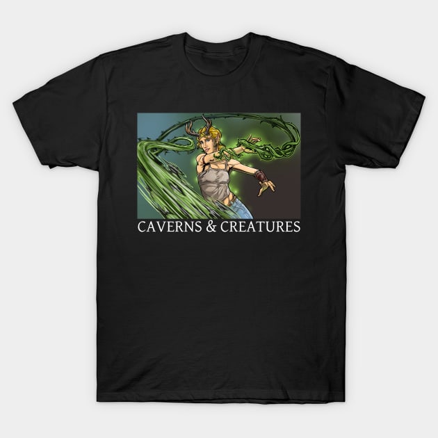 Caverns & Creatures: Thorn Whip T-Shirt by robertbevan